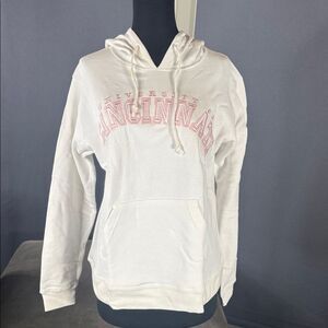 Women’s White Embroidered ‘University Cincinnati ’ Hoodie Size L NEW
